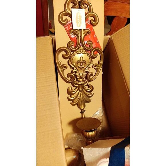 NIB set of large brass wall sconces from A Touch Of Class - Picture 1 of 6